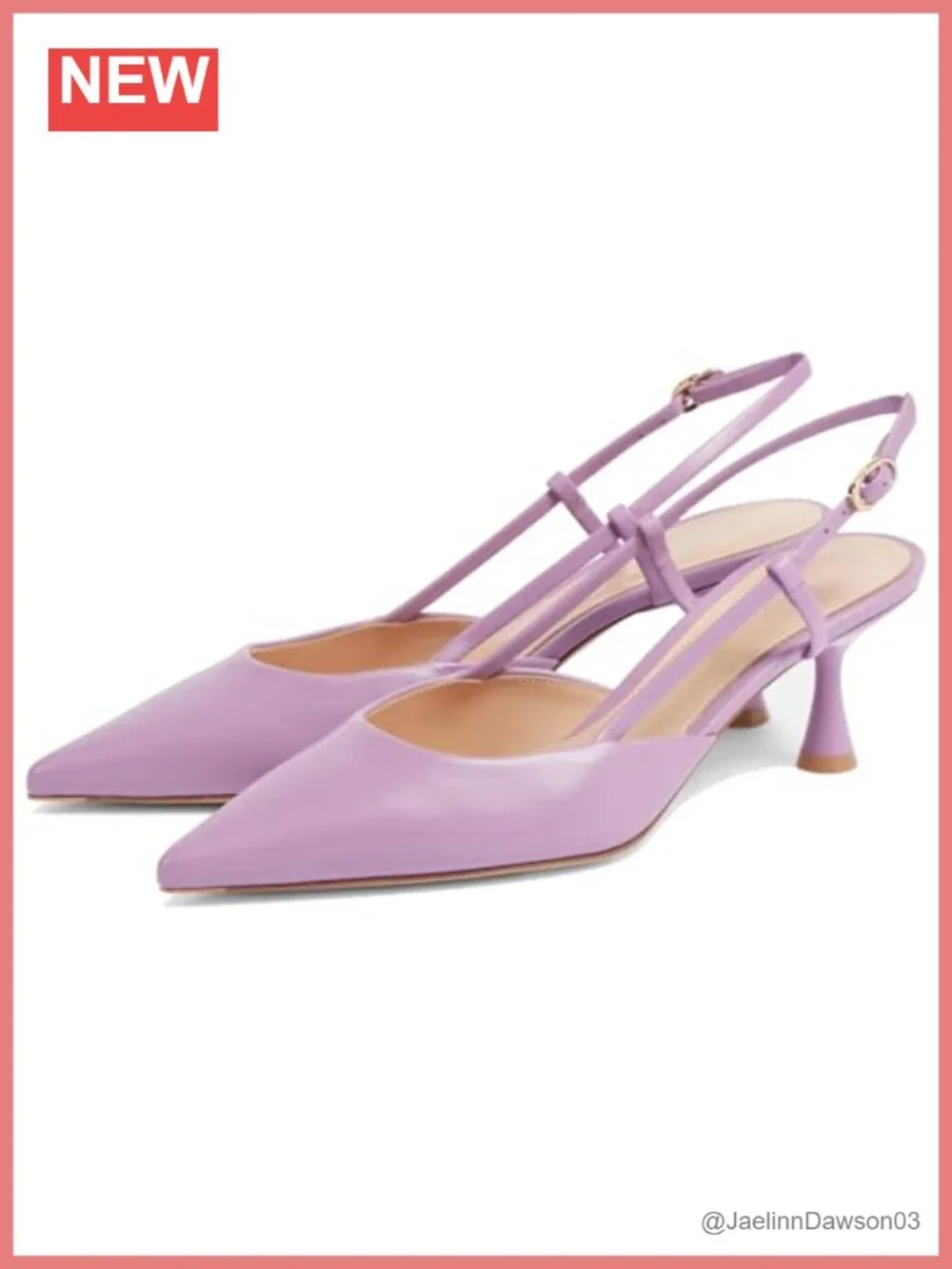 Women's Pointed Toe Kitten Heels Slingback Pumps Closed Toe Dress Shoes Work